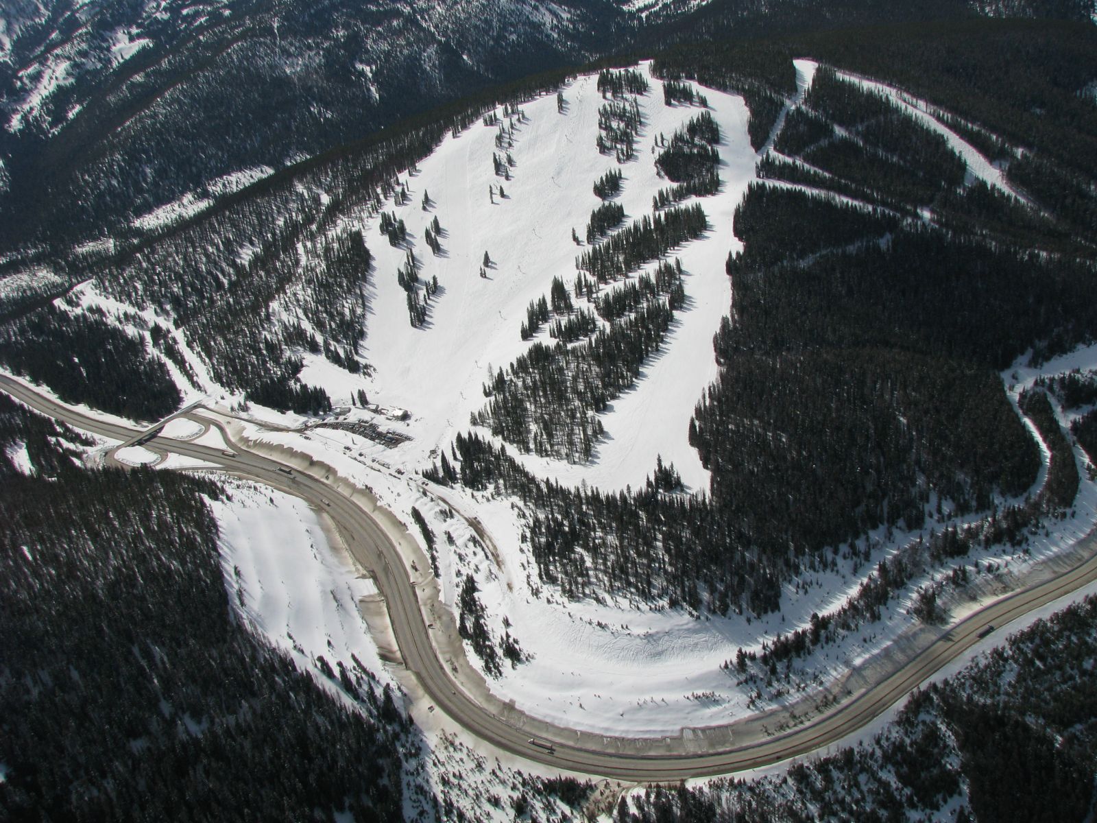 Aerial photo of the the ski hill